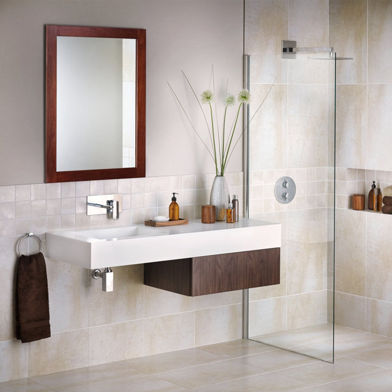 Michaelandrew Rectangle Wall Mirror, Brown