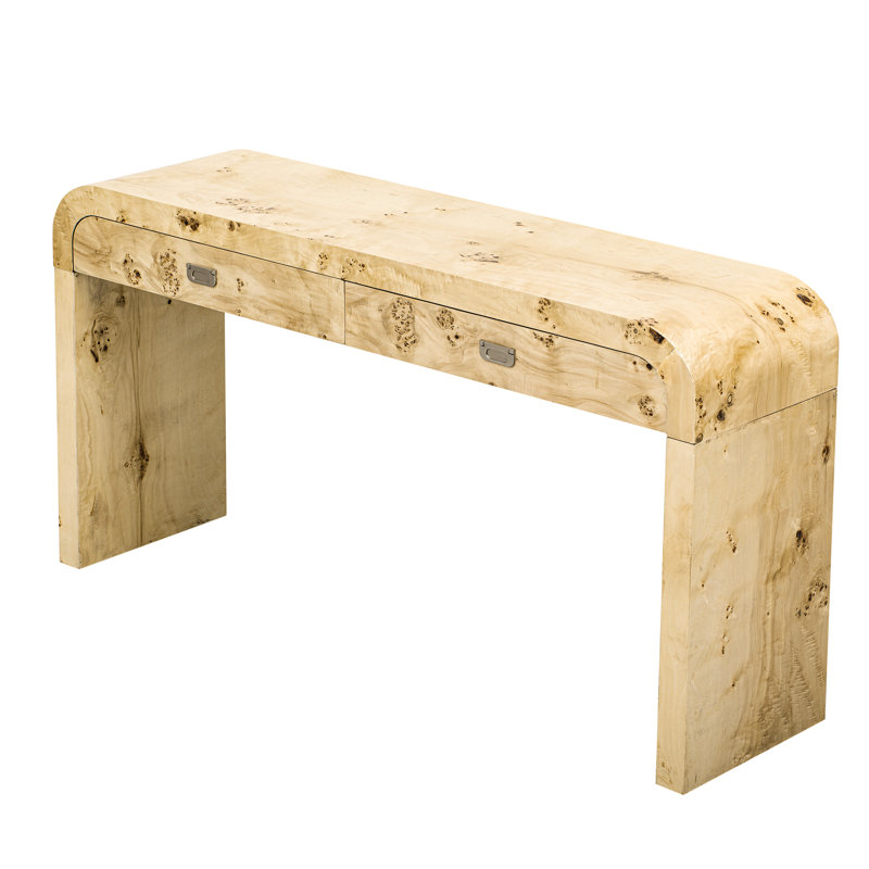 Table d'entrée en placage de bois Burl - Polyvalent, pour couloir, salon, couloir côté chic, fonctionnel, couloir, pièce