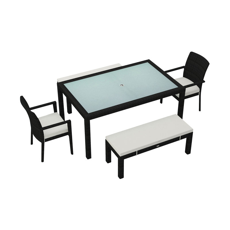 Ensemble repas 5 pièces avec coussins Subrern, Toile Sunbrella® naturel