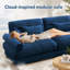 Canapé d'angle modulaire surdimensionné en velours ultra confortable avec pouf amovible, assise profonde et design convertible en L pour une détente optimale.-997744267