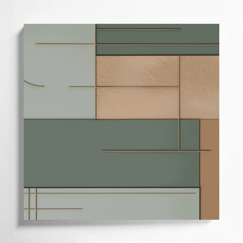Minimalisme 56, art mural sur toile beige, H 8 po x l 8 po