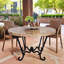 54" Peach Travertine Patio Dining Table: Hand-forged Wrought Iron Base