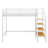 Twin-Sized Metal Loft Bed, Features Upper Grid Storage Shelf And Ladder With Side Compartments-1935162059