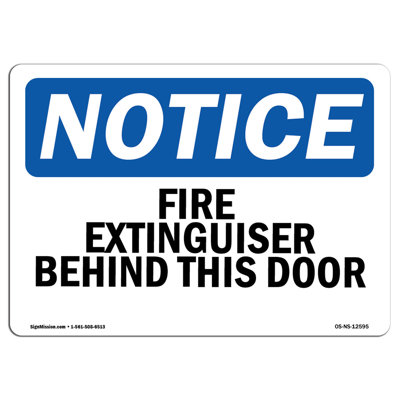 Fire Extinguisher Behind This Door Aluminum Sign 18 x 24