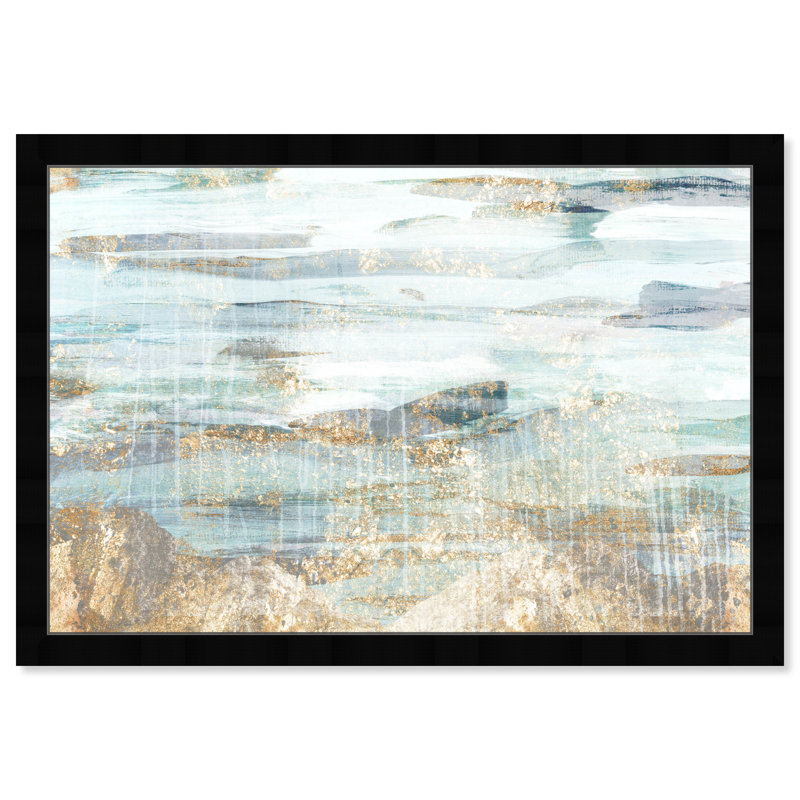 Oliver Gal Love In Teal by Oliver Gal - Single Picture Frame Print, Black Framed, 12" H x 17" W