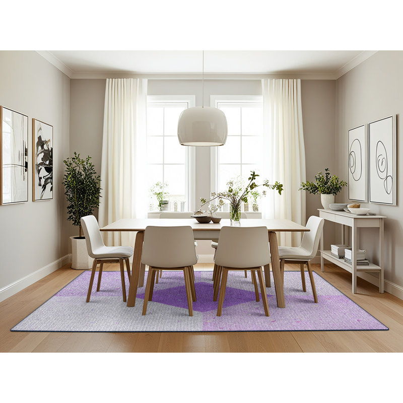 Tapis mauve à métier motorisée, Rectangle 7 pi x 10 pi