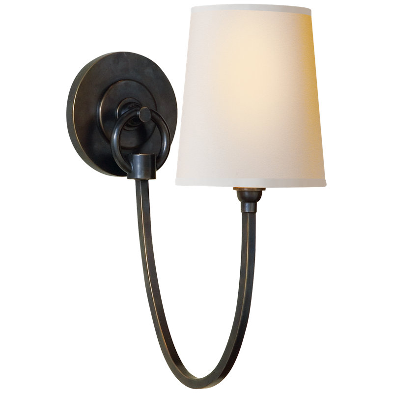 Thomas O'Brien Reed Single Sconce, Bronze, Fabric