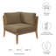 Chaise de coin d'extérieur en bois de teck Clearwater par Modway-933272334