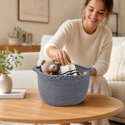 Candy Basket Foldable Storage Basket With Handle For Wardrobe Shelf Nursery Bedroom Living Room