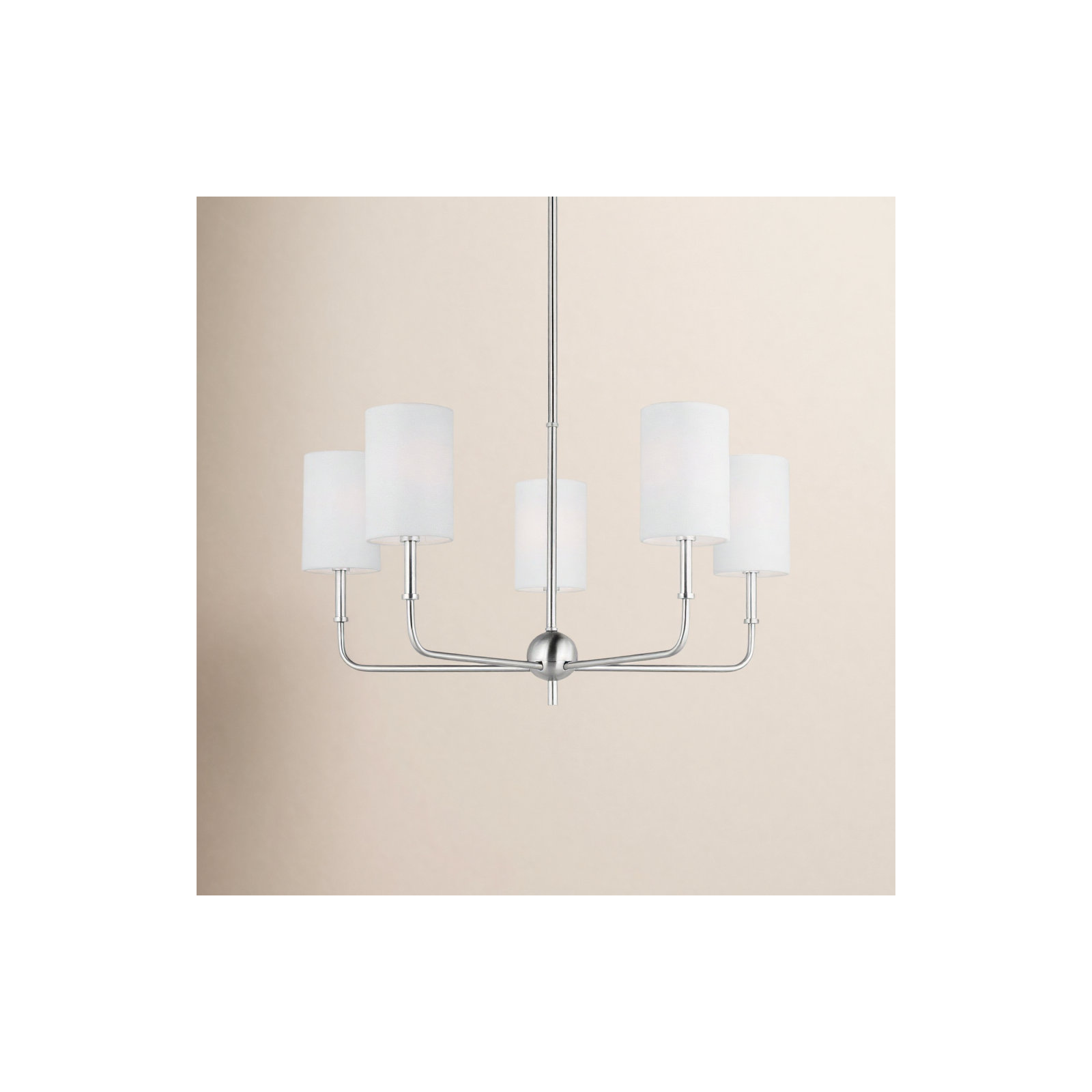 Rowley 5 Light Dimmable Chandelier, Brushed Nickel