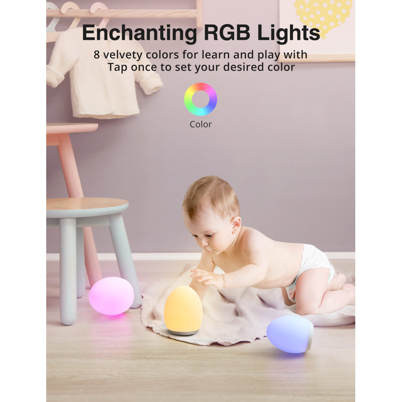 Egg-shaped Rechargeable LED Night Light with Timer