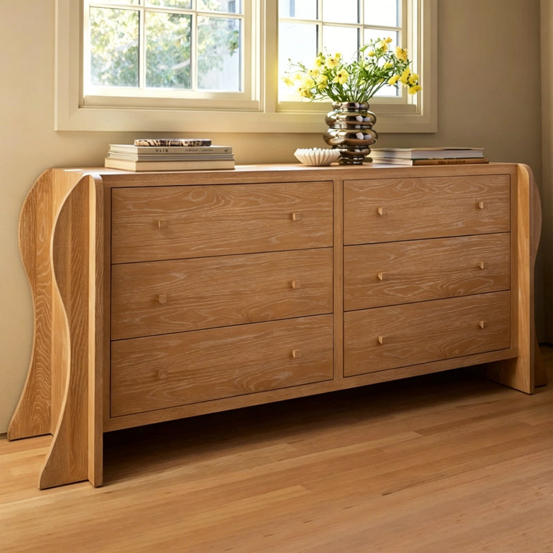 Commode rétro à six tiroirs