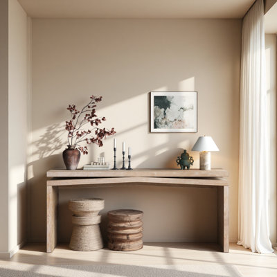 Console en placage de bois massif de 65 pouces, canapé-lit d'entrée de style campagnard long pour salon, couloir, canapé-lit, appartement