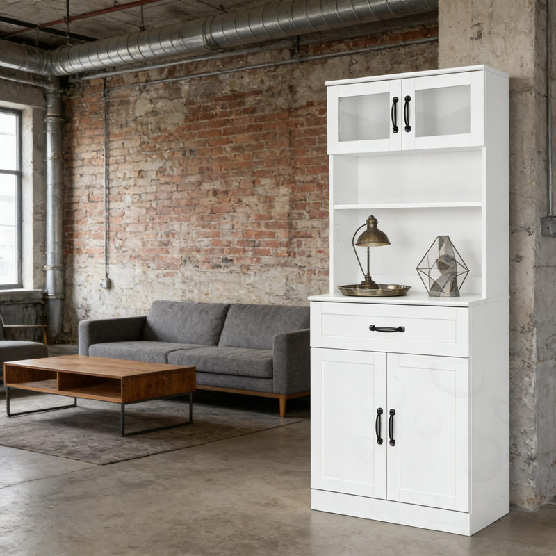 Freestanding Pantry Cabinet with Doors