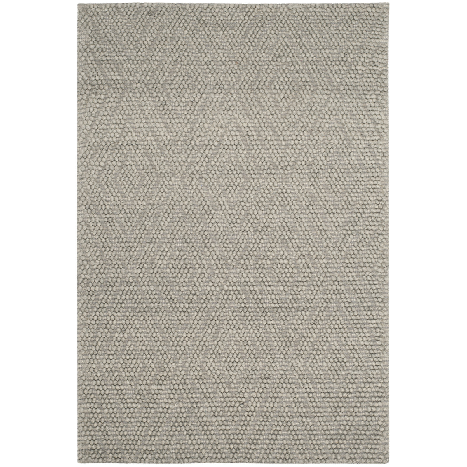 Russo Silver Hand-Woven Geometric Flatweave Rug, Rectangle 2' x 3'