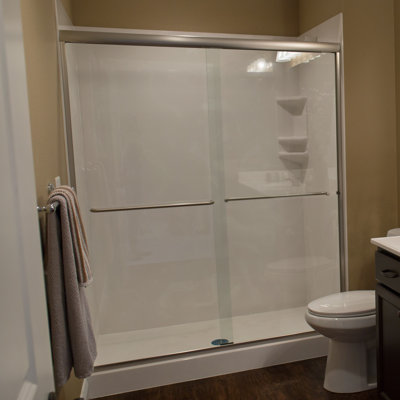 Bull Shoals 54.75" x 56" Bypass Semi-Frameless Shower Door Slider