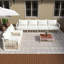 Ensemble de canapé modulaire en métal 7 pièces avec coussins blancs 7 pièces-700624659