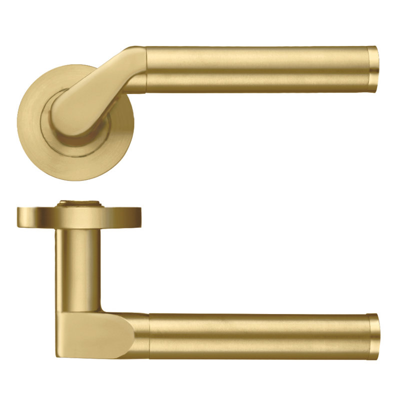 Venus Latch Door Handle, Favo Satin Brass