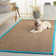 Auckland Bamboo Natural/Turquoise Area Rug