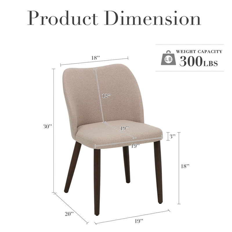 Chaise rembourrée en bois massif Orena, Chameau