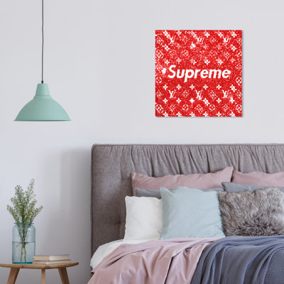 Red Tux Nights Red, Luxury Brands Sign Modern Red Canvas Wall Art For Living Room