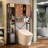 7 Tier Over The Toilet Storage Cabinet With Doors, Bathroom Organizer With Adjustable Shelf-636327317