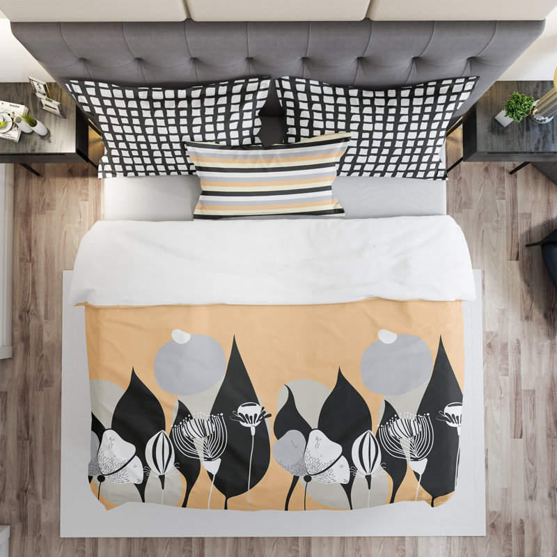 Ensemble d’confort felicia, Édredon simple et 1 taie décorative et 1 coussin, Beige
