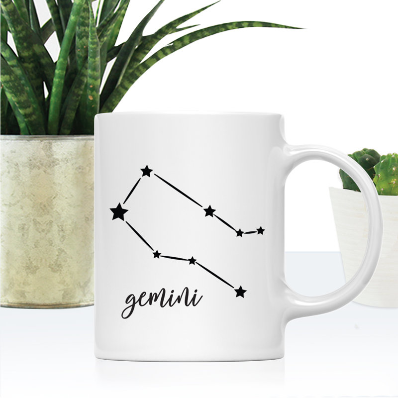 Tasse à café Zodiac en forme d’étoile constellation, Gémeaux