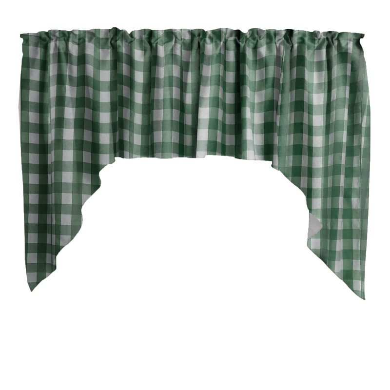 Cantonnière Gingham, Vert forêt
