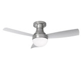 44" Flush Mount Outdoor/Indoor Smart Ceiling Fan with Remote Control, Works With Google Assistant, Amazon Alexa and IOS/Android Mobile APP