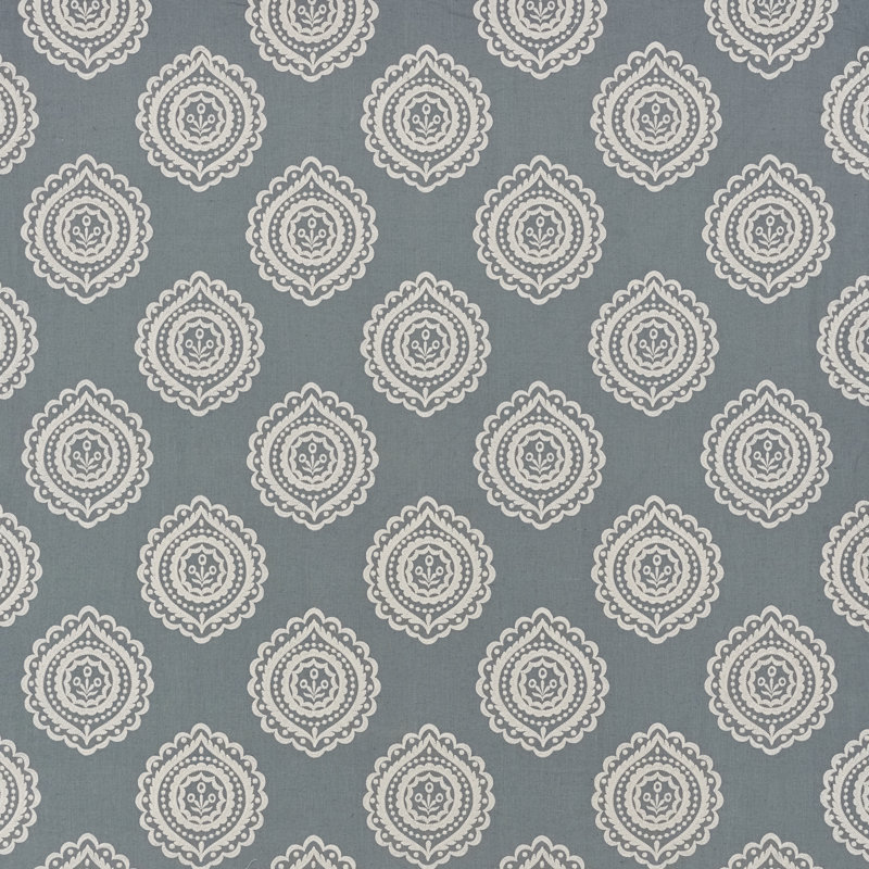 Olana Linen Embroidery Fabric, Slate