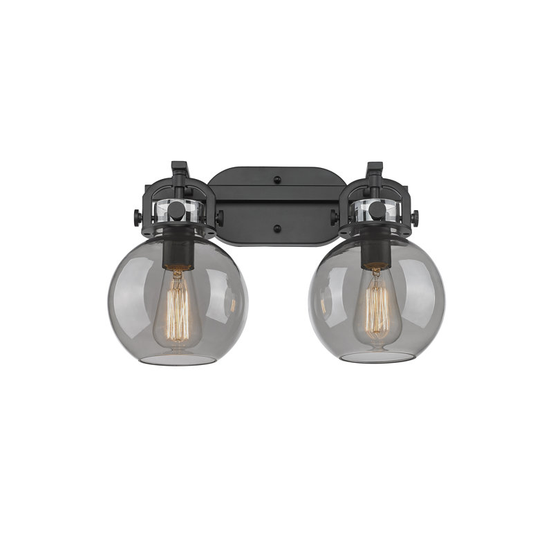 Slocomb 2 - Light Dimmable Vanity Light, Smoke, Polished Nickel