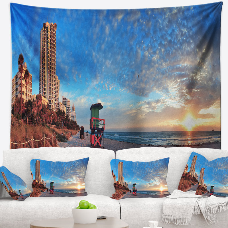 Photographie miami south beach tapisserie, H 32 po x l 39 po