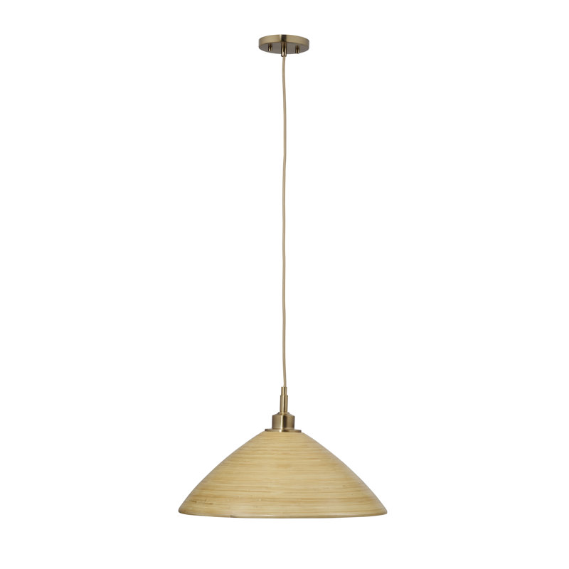 Spun 1-Light Natural Bamboo Pendant, Large, Small