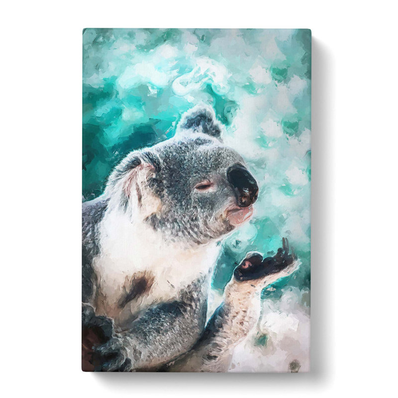 Cute Koala Bear In Abstract - Wrapped Canvas Print, 91cm H x 60cm W x 3cm D