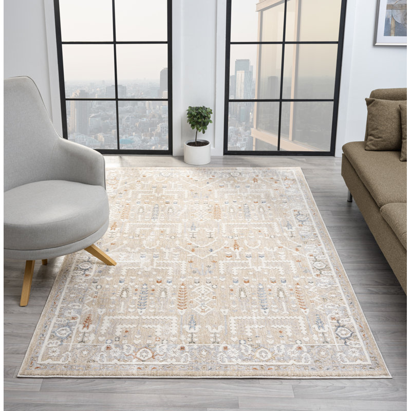Tapis abstrait gris et beige Hause, Rectangle 7'8" x 10'8"