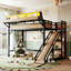 Lit mezzanine en métal avec glissade et solutions de rangement intégrées-1670608173
