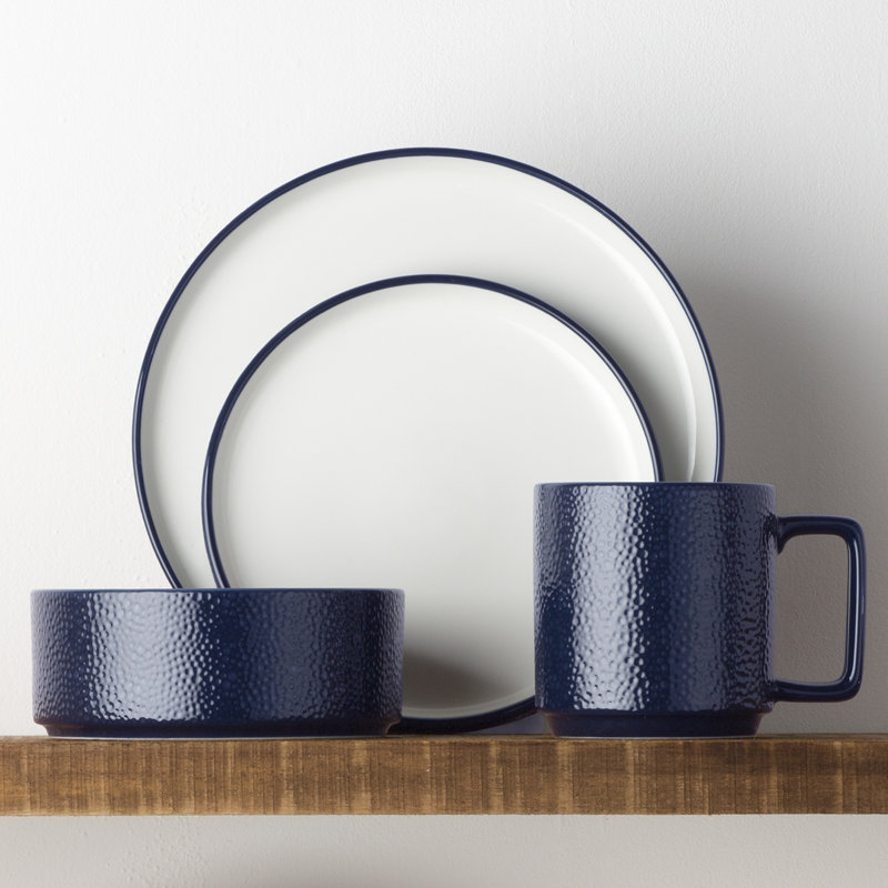 Noritake Colortex Stone 4-Piece Place Setting, Service for 1, Navy