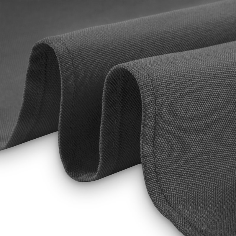 Dark Gray Round Polyester Fabric Tablecloth