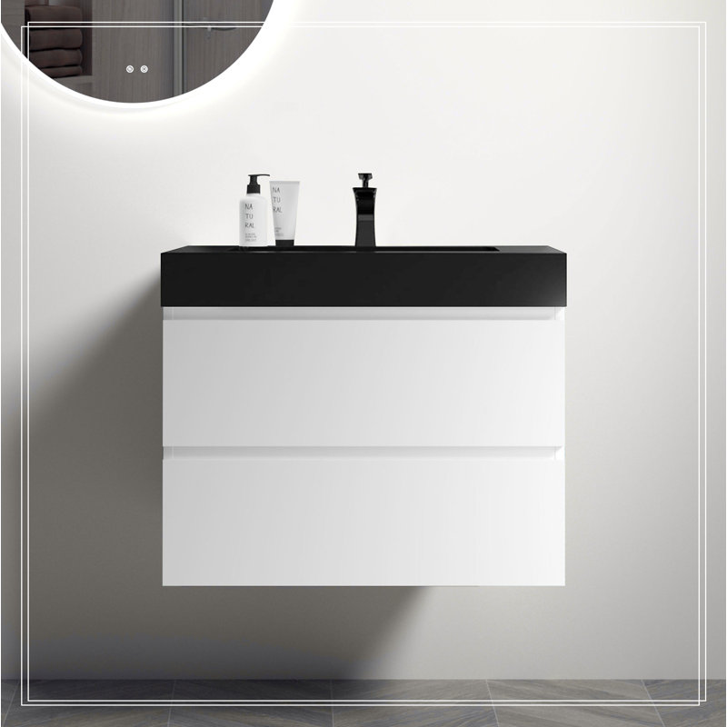 Bathroom Vanity with Sink, Large Storage Wall Mounted Floating Bathroom Vanity