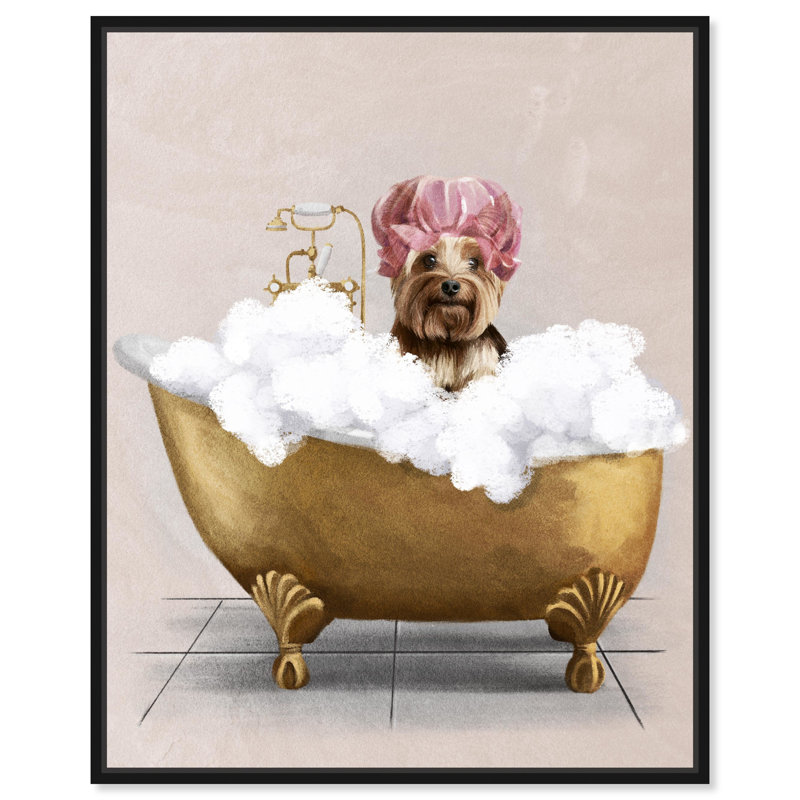 Baignoire Yorkie - Peinture, Cadre noir, H 31 po x l 31 po