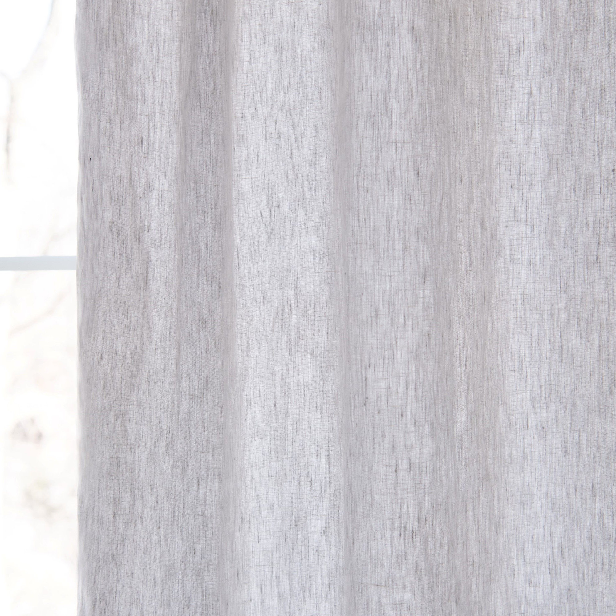 100% French Linen Curtain Set, 50" W x 108" L, Pebble Heather