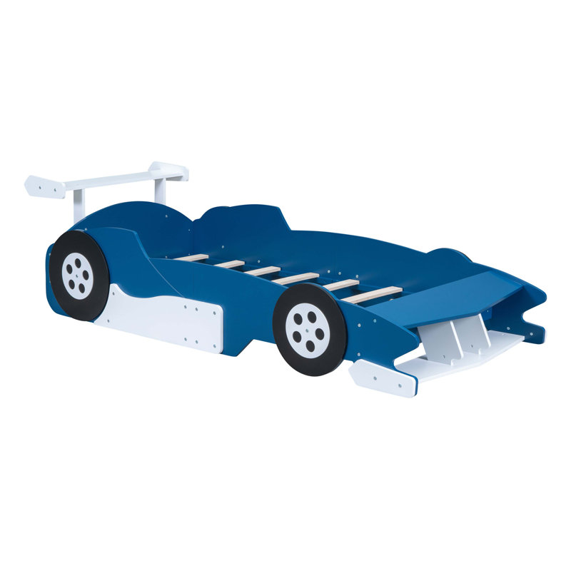 Lit plateforme simple avec roulettes, Bleu