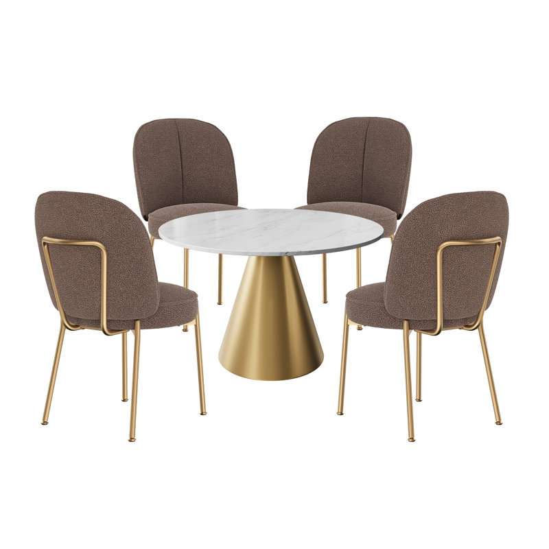 Ensemble de salle à manger 5 pièces, Brun