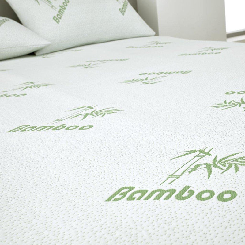 Protège-matelas en rayonne de bambou naturel imperméable et ajusté, Grand