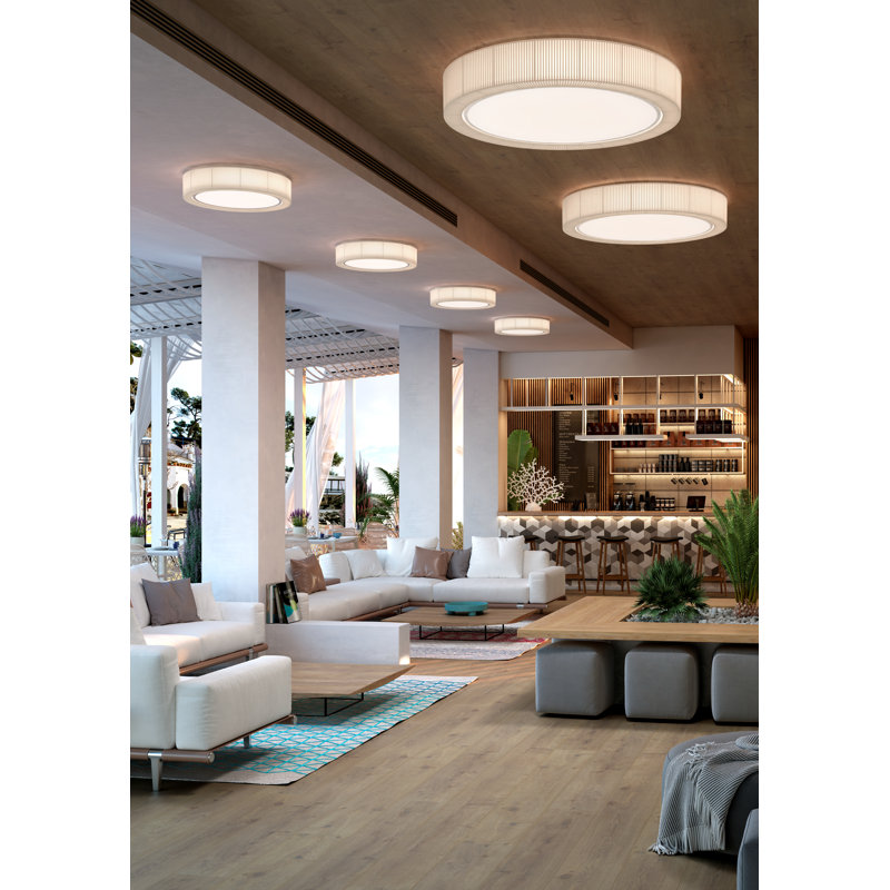 Urban 4 - Light Flush Mount, White Translucent Ribbon