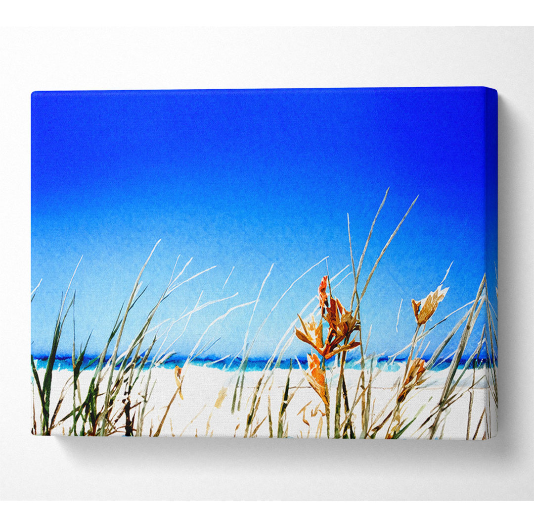 Klarer Strand Himmel Leinwand Aquarell