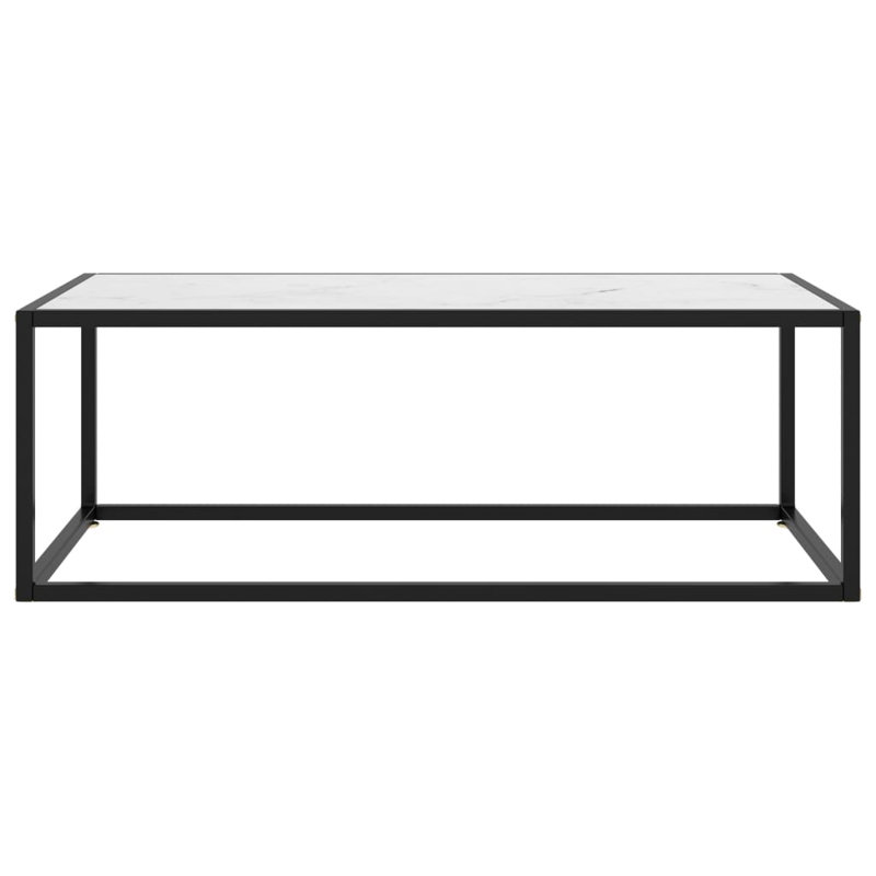 Alvarado Frame Coffee Table, White, 35cm H x 100cm W x 50cm D