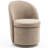 Upholstered Barrel Dining Chair, Boucle Fabric Swivel Kitchen Chair, Wingback Side Chair, Armless Vanity Chair-89623695