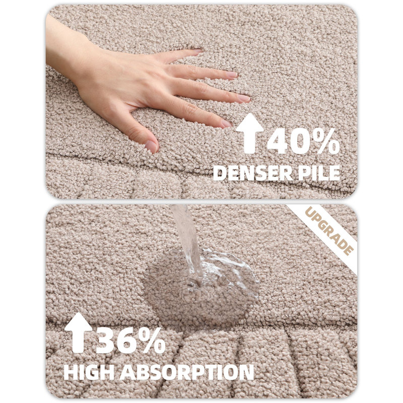 Bath Rug with Non-Slip Backing, Single - 31.5" L x 31.5" W